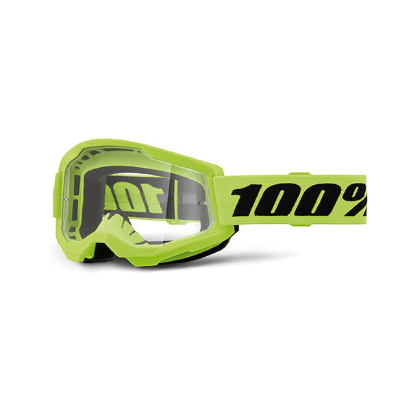 100% Maschera Strata 2 Neon Yellow - Lente Trasparente