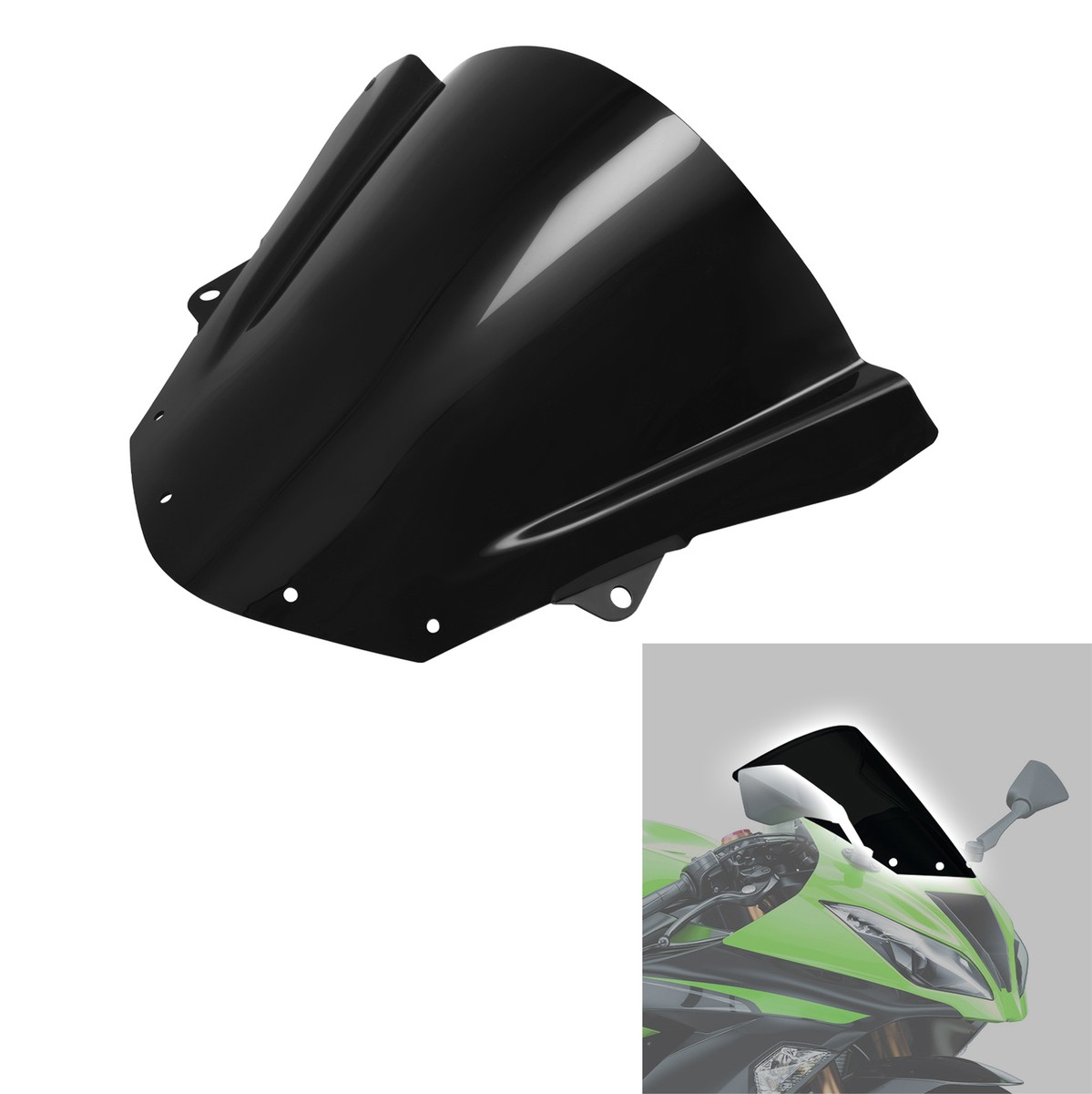 BIG 61 DA 570〜1,000mm F9.5〜16.6 dual Bubble Windscreen Windshield Fit For Kawasaki Ninja
