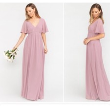 Show Me Your Mumu Emily Empire Maxi Dress Antique Rose Chiffon Size Large