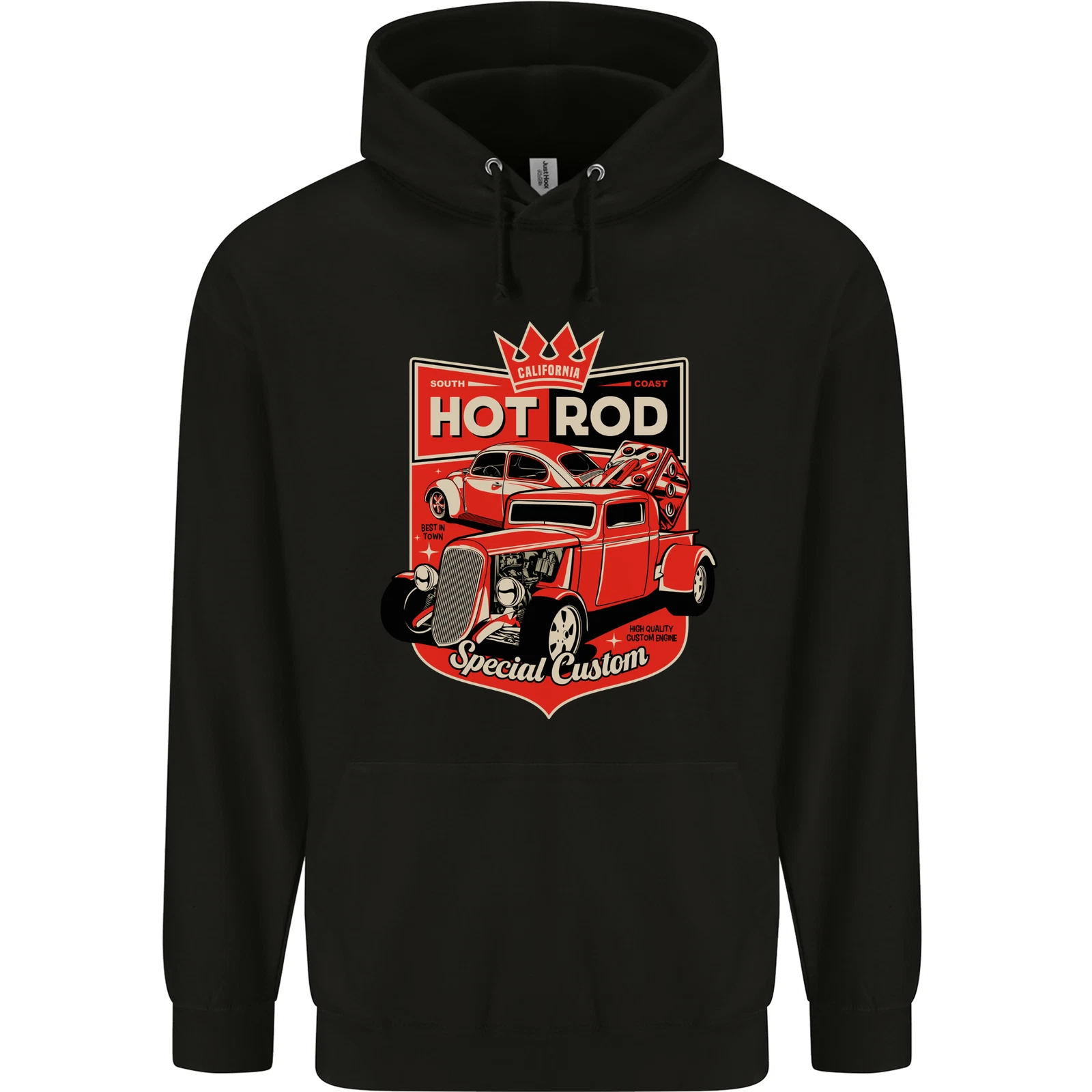 California Hot Rod Special Custom Mens 80% Cotton Hoodie