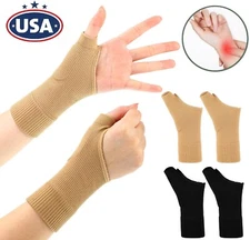 2× Compression Gloves Joint Care Thumb Support Wrist Brace Arthritis Pain Relief