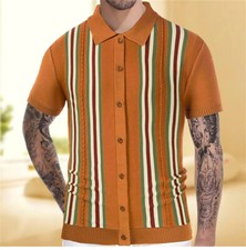 Men's Knitted Short Sleeve Slim Fit Polo Shirts Summer Shirts Casual Golf Shirt 