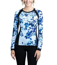 Kastel Denmark Crewneck Long Sleeve Sun Shirt - Blue Watercolor Floral