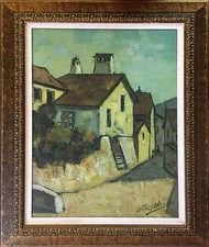 RAFAEL ORTEGA "PUEBLO DEL'ALTO ARAGAU" | ORIGINAL OIL/CANVAS | 27X19" | GALLART