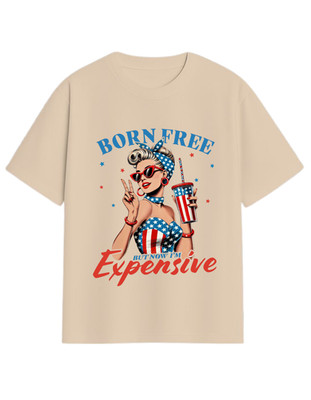 Retro American Pin Up Born Free Graphic T-Shirt