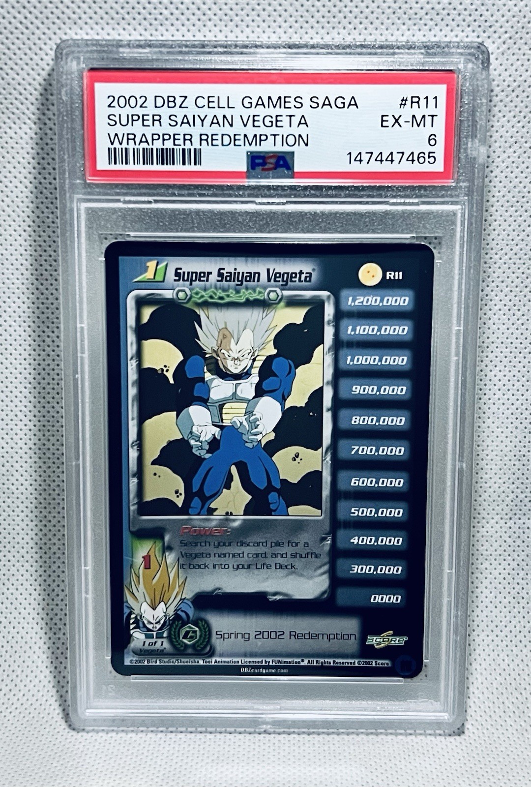 2002 SCORE Dragon Ball Z CCG Super Saiyan Vegeta #R11 Foil Redemption Promo | MP