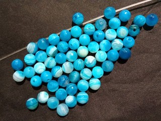 120 Pcs Rare Tibetan Blue Natural Agate Dzi 6mm Round Beads