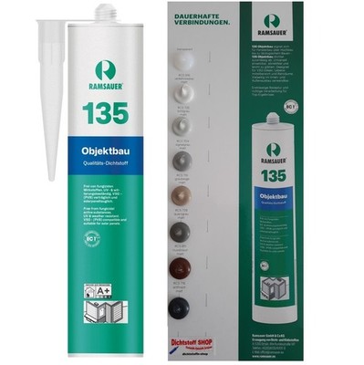Ramsauer 135 Objektbau Silikon Fugen  Dichtstoff 310ml Kartusche Fenstersilikon
