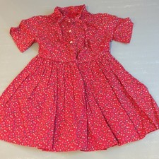 Vintage Girls Dress Red Hearts Size Small