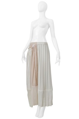 MAISON MARTIN MARGIELA ARTISANAL OFF WHITE PLEATED SKIRT W