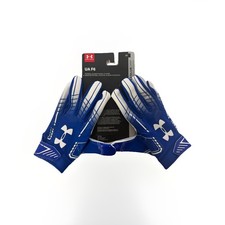 UNDER ARMOUR NFL F6 ADULT Small Large RECEIVER FOOTBALL GLOVES, NEW BLUE/White