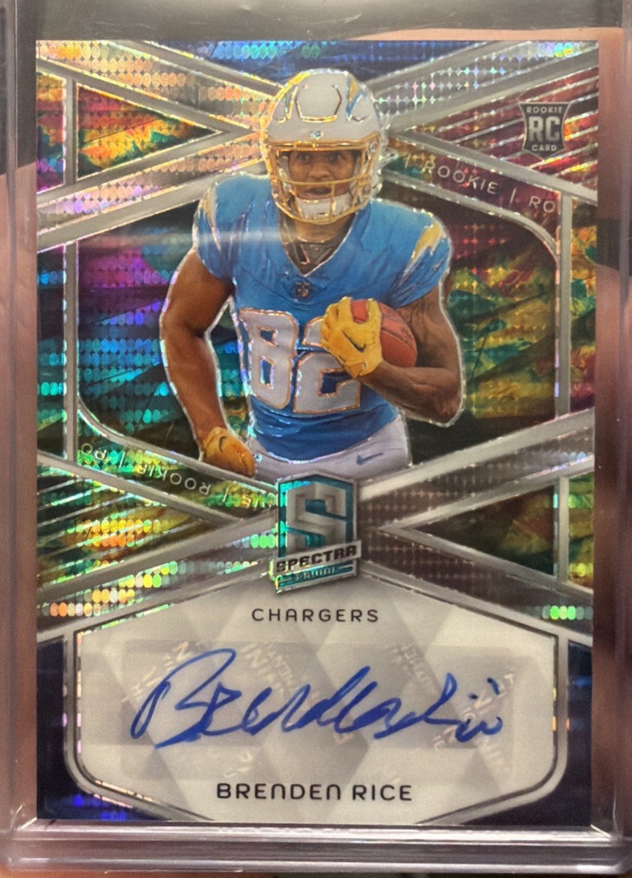 Panini 2024 Spectra Brenden Rice Chargers RC Auto Celestial Prizm /75 RA-BRE