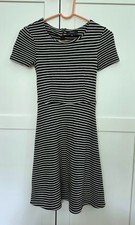 XS Women's Black and White Madewell "Gallerist Dress in Stripes" EUC