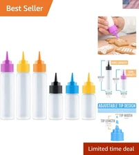 Professional 6 Squeeze Bottles Set - Ideal for Icing & Sauce Applications
