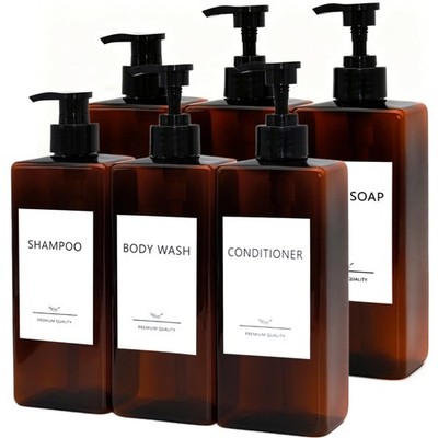 Shampoo and Conditioner Dispenser Set, 6PCS Refillable Shampoo and Conditione...