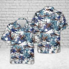 Custom Name US Army AH-64 Apache Hawaiian Shirt Military Helicopter Gift S-5XL