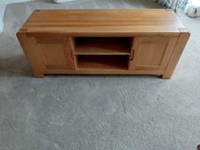 Oak TV Stand Cabinet Storage Unit with Cupboards and Shelves