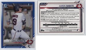 2021 Bowman Chrome Prospects Blue Refractor /150 Aaron Sabato #BCP-125