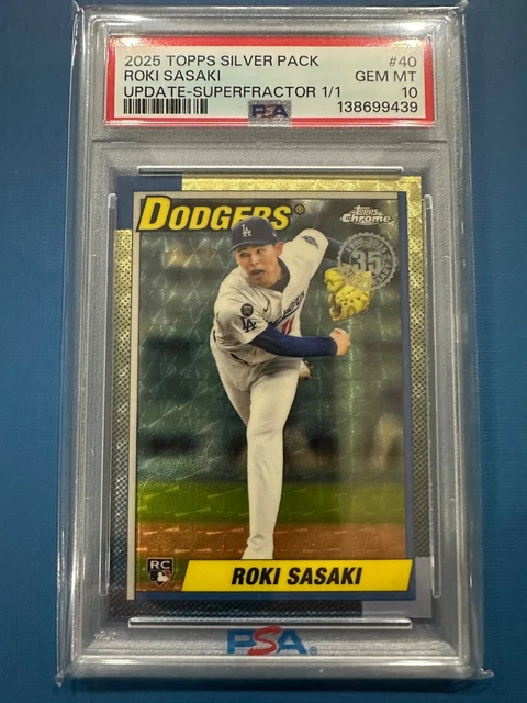 2025 Topps Update Silver Pack Roki Sasaki Superrefractor 1/1