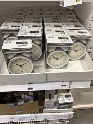 Ikea DEKAD Alarm Clock White Desk Wake Up Morning Clock NEW Sealed