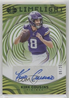 2023 Panini Illusions Limelight Signatures Green 9/25 Kirk Cousins Auto 3hd