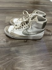 Nike Blazer Mid  77 White And Metallic Size 7Y / Womens 8-8.5