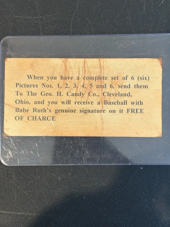 Cartão Babe Ruth 1928 The Geo H. Candy Co. #6 - Imagem 3 de 4