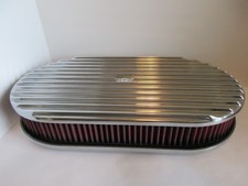 15 Polished Aluminum Full Finned Oval Air Cleaner Fit 5 18 Carbfullpolred 15 Polished Aluminum Full Finned Oval Air Cleaner Fit 5 18 Carbfullpolred