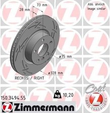 ZIMMERMANN Disque de frein Avant droit pour BMW X3 (F25) X4 (F26) 328mm