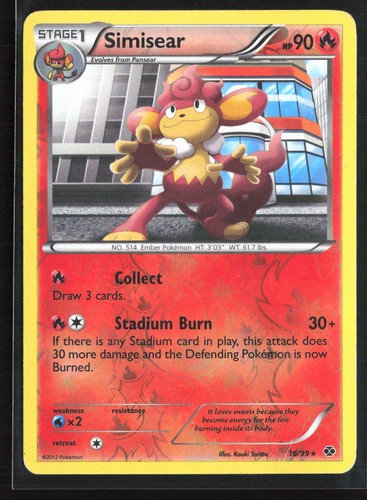Pokemon Simisear Reverse Holo Next Destinies 16/99 HP