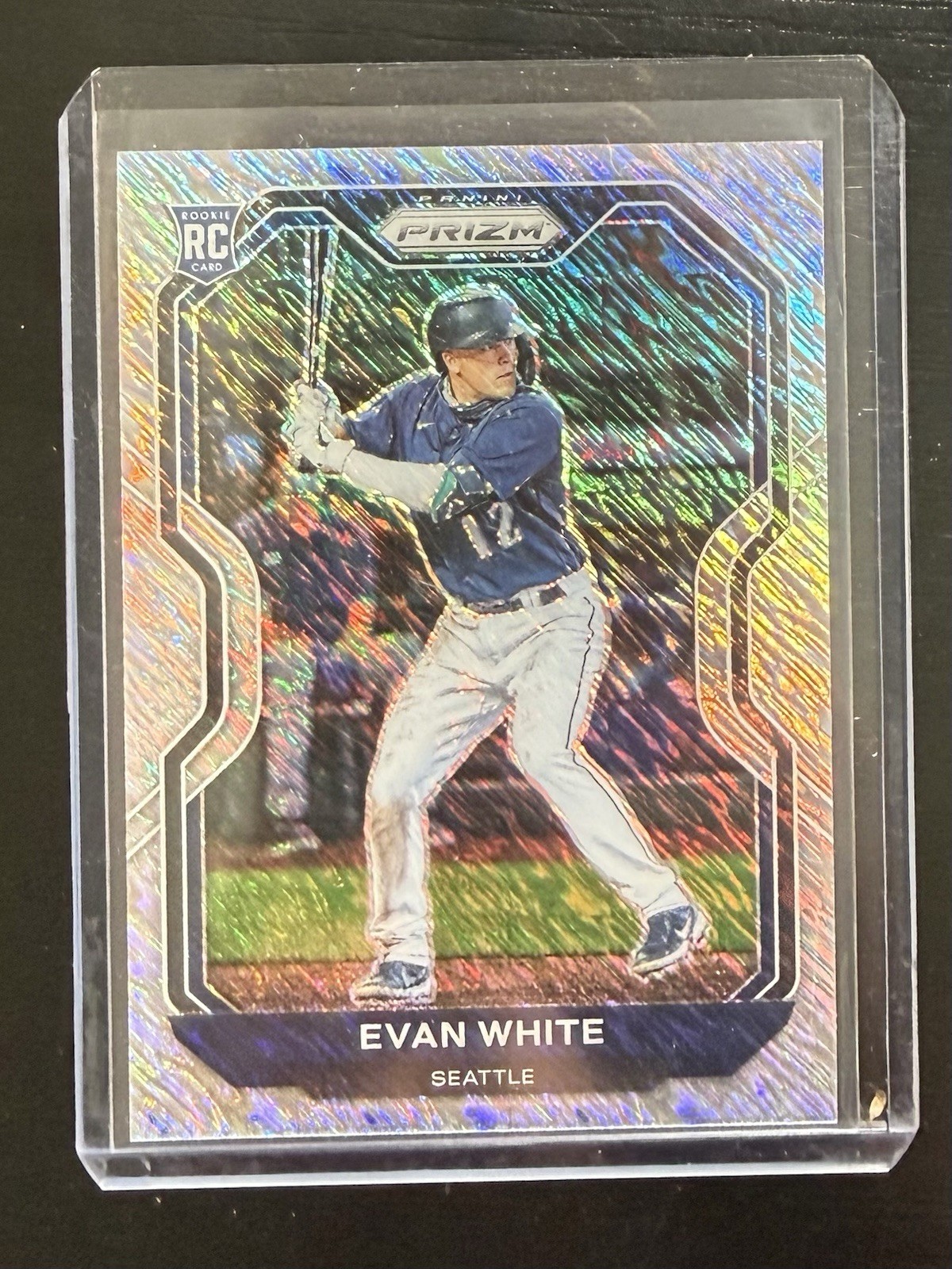 2021 Panini Prizm FOTL Silver Shimmer 1/7 Evan White #RA-EW Rookie Auto RC