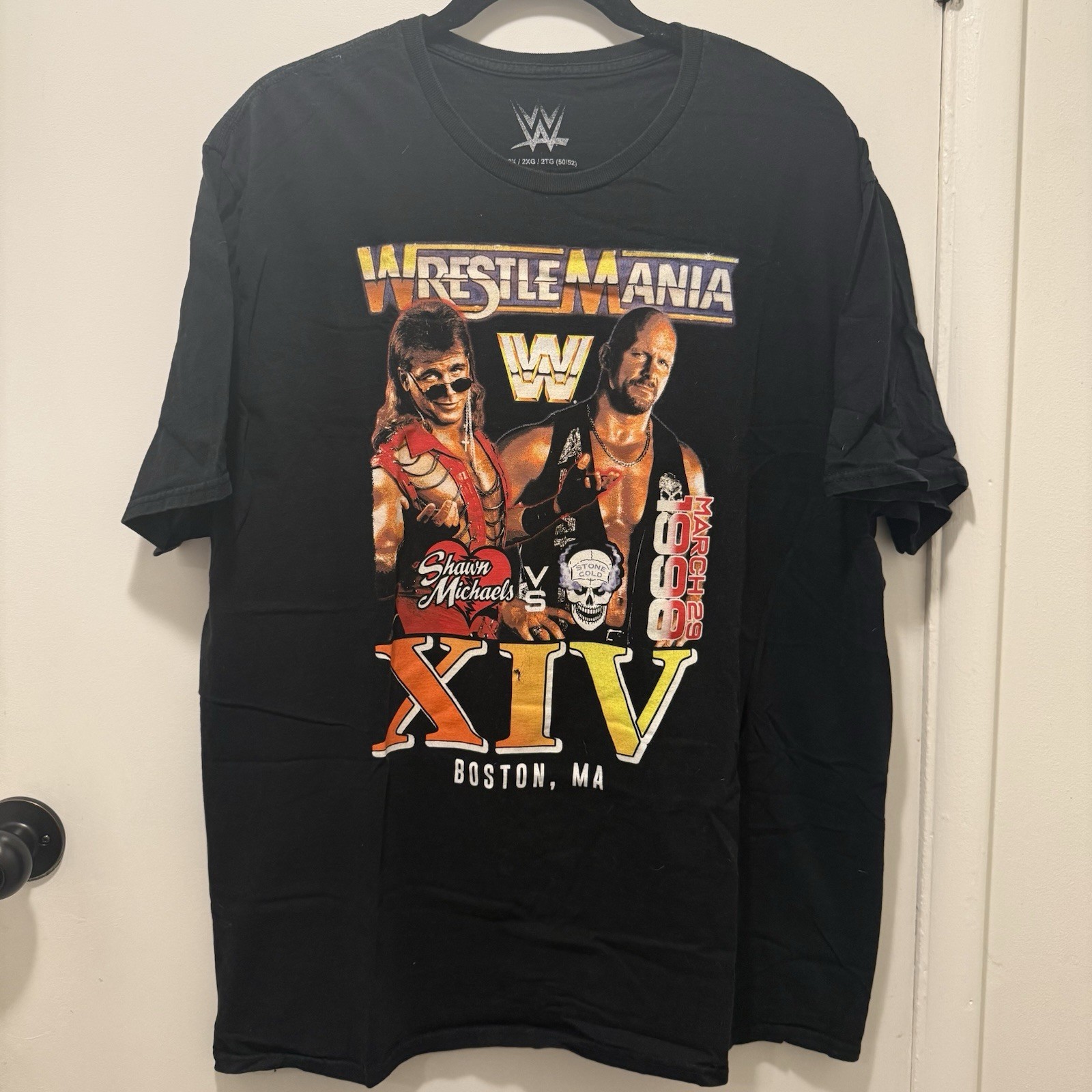 WWE Wrestlemania XIV 1998 T-Shirt Stone Cold vs Shawn Michaels, 2XL