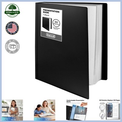 Black Presentation Binder for Business Meetings and Document Organization