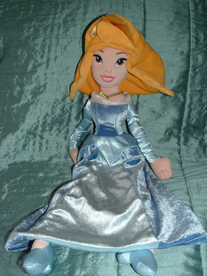 Disney Store Dornröschen Prinzessin Aurora 21 Zoll weiche Plüschpuppe blaues Kleid (b)