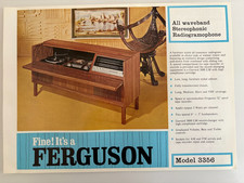FERGUSON MODEL 3356 STEREOPHONIC RADIOGRAMOPHONE SPEC SHEET 1968