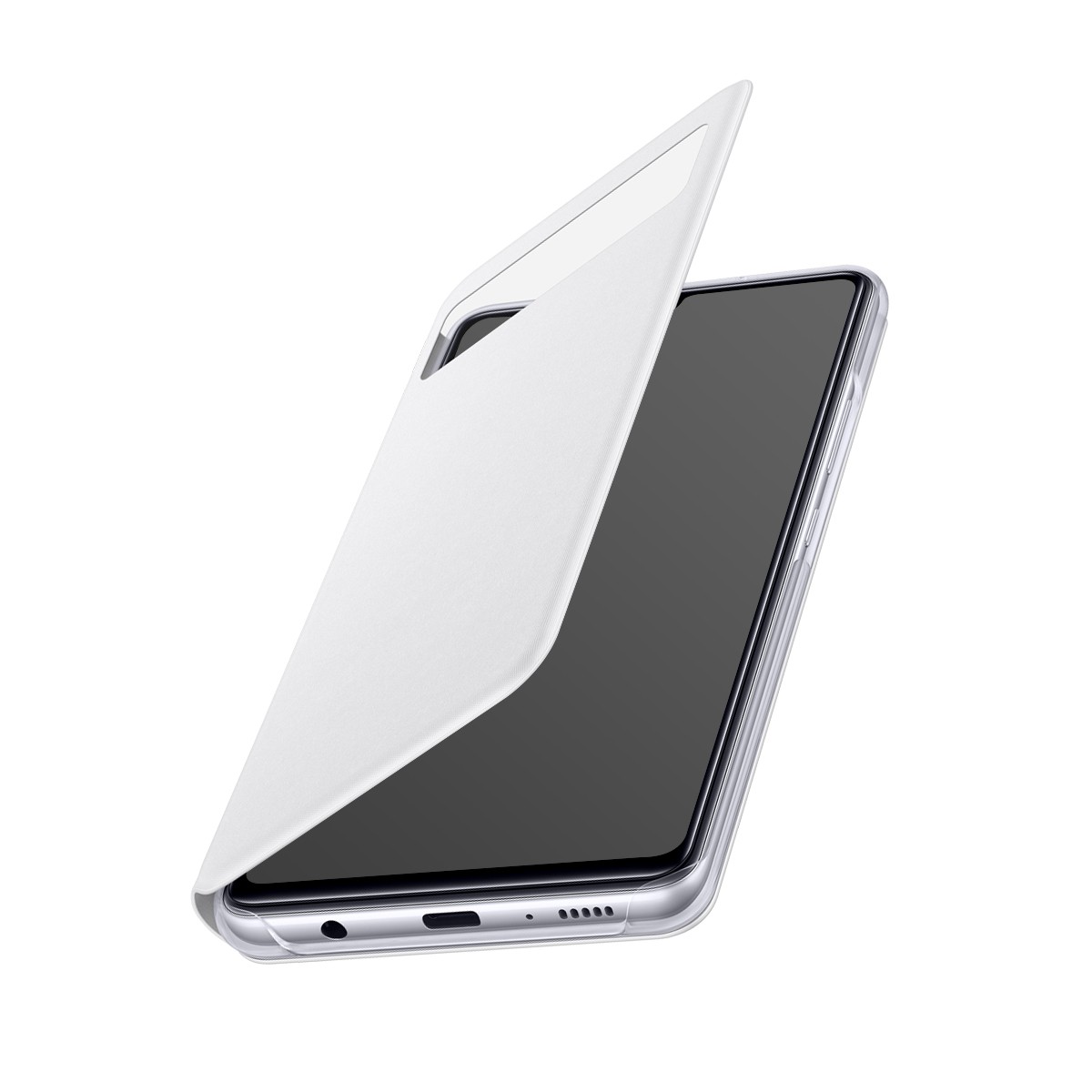 Housse Galaxy A42 5G avec rabat S View interactif et porte-carte d'identité