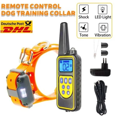 MARKENLOS 1000M Hund Ausbildung Stromschlag Erziehungshalsband Hunde Vibration TonFunktion