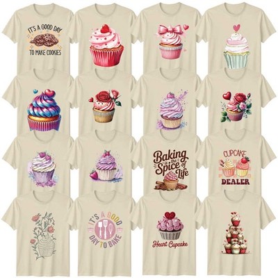 Aquarell Kekse Erwachsene T-Shirt Cupcakes Küche Bäcker Geschenk