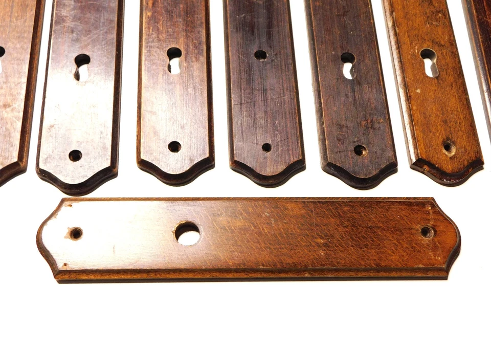 250X48mm, Vintage Lot de 10 anciennes PLaques de Propreté en bois, Porte - Photo 4/4