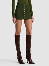 Alice & Olivia Rubi Mini Skirt - NWT - $295 MSRP - Olive Green - Size 8