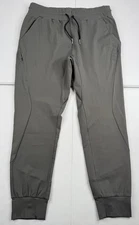 Bylt Active Jogger Pants Gray Viscose Stretch Drawstring Premium Gym Trainer L