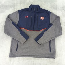 Auburn Tigers Jacket Under Armour ColdGear 1/2 Zip Fleece Lined Men Medium Loose