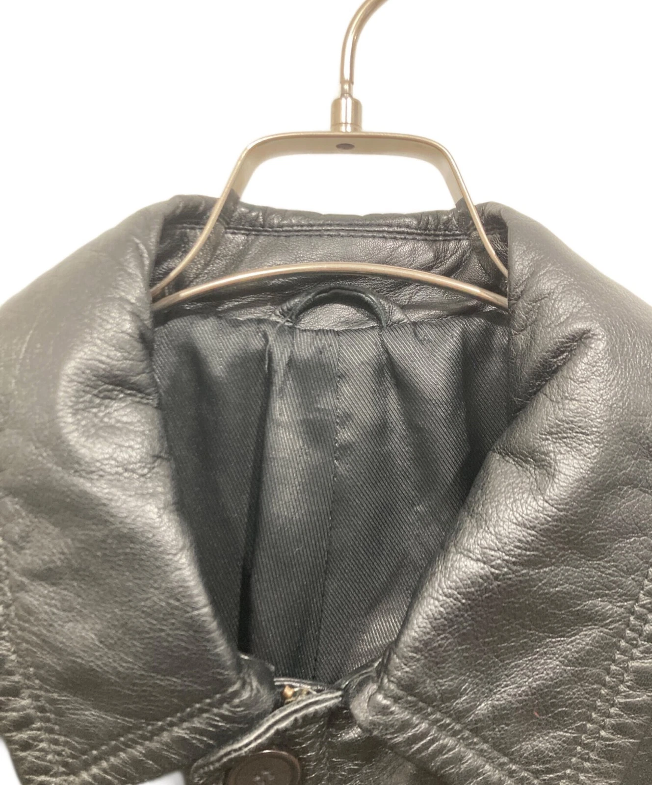 VERA PELLE Zip Leather Jacket Men's Size M Black - product detail image 4