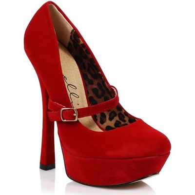 Ellie 6'' Heel Fetish Pumps In Velvet Women Shoes Heels 633/Payton/V, Red,Size 10