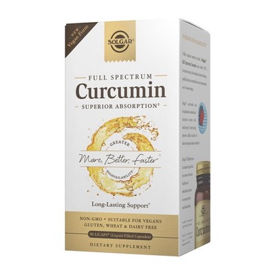 Solgar Full Spectrum Curcumin - 90 Licaps - Superior Absorption - Brain Joint