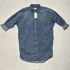 NWT Universal Thread Women's Long Sleeve Denim Mini Shirtdress Blue XS