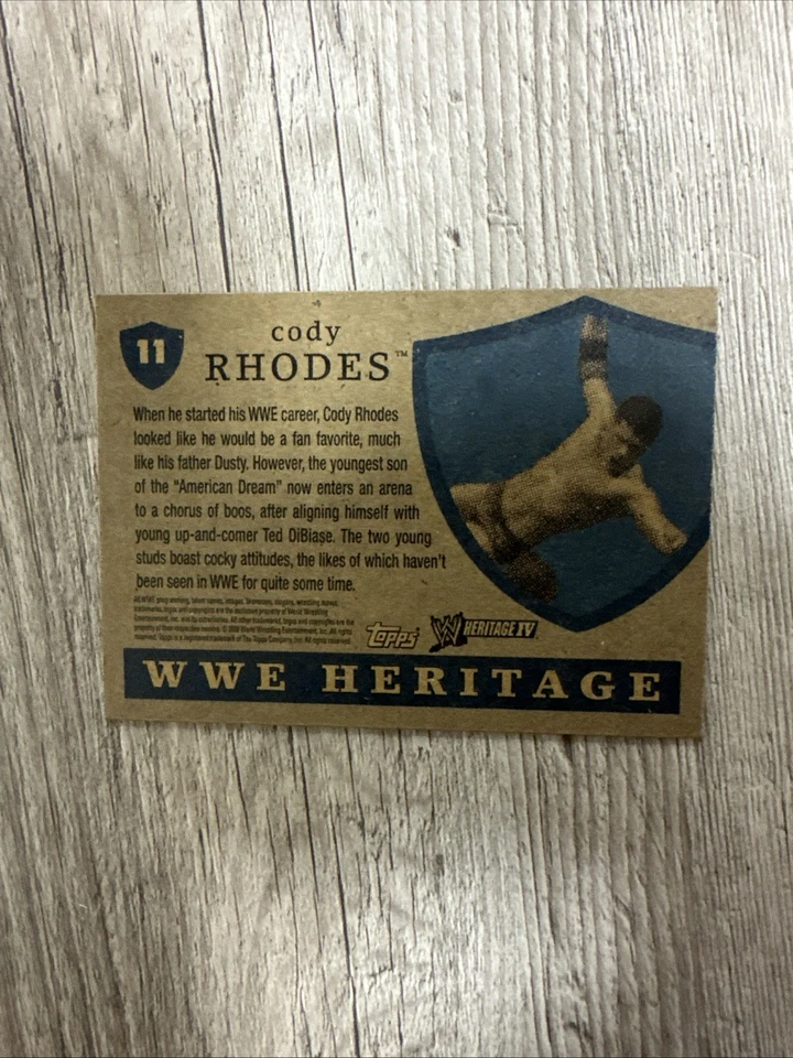 2008 Topps Heritage WWE IV - Cody Rhodes #11 - Image 2 of 2