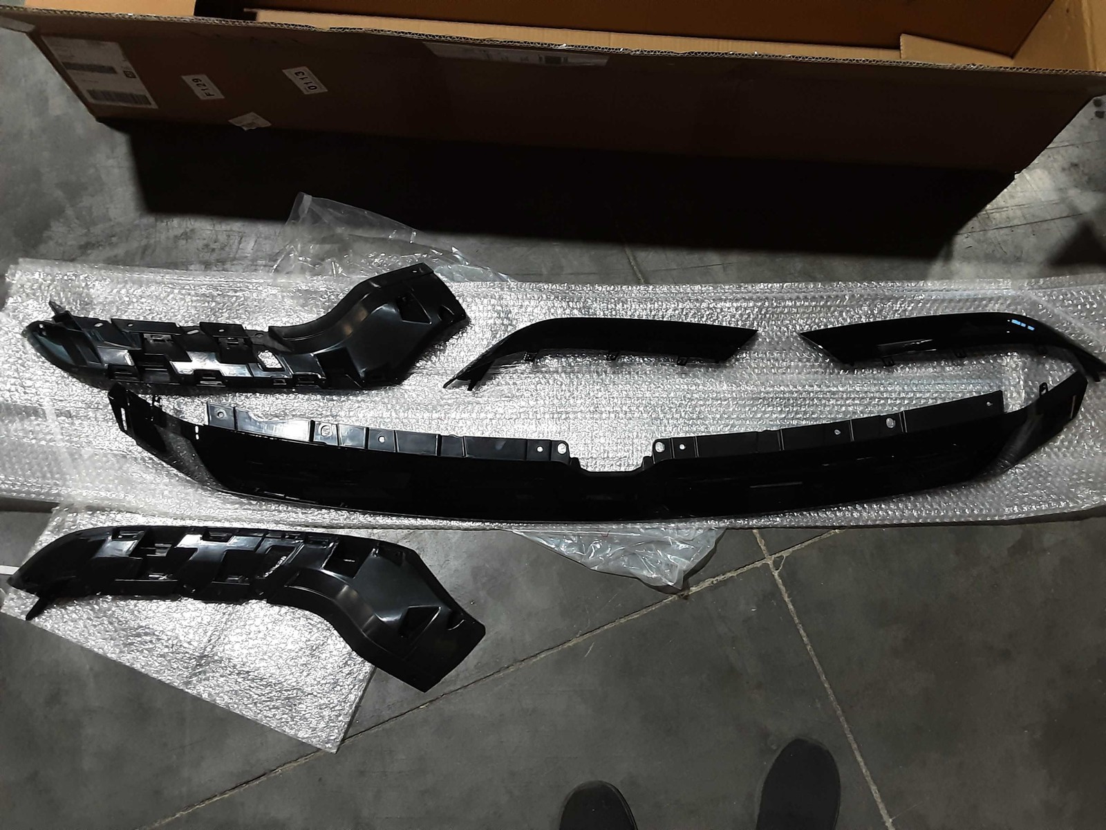 Used Front Bumper Grill Grille Trim Molding Glossy Black Fits Ram 1500 2019-2024