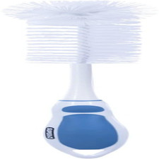 Long Bottle Brush with Rubber Grip - Blue White Baby Bottle Cleaner