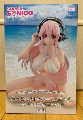 Super Sonico Noodle Stopper Figur weiß Bikini Ver. Japan Neu / FuRyu